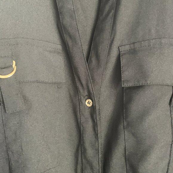 Calvin Klein Black Blouse with Gold Button Accents in Women's 3X - Picture 4 of 7